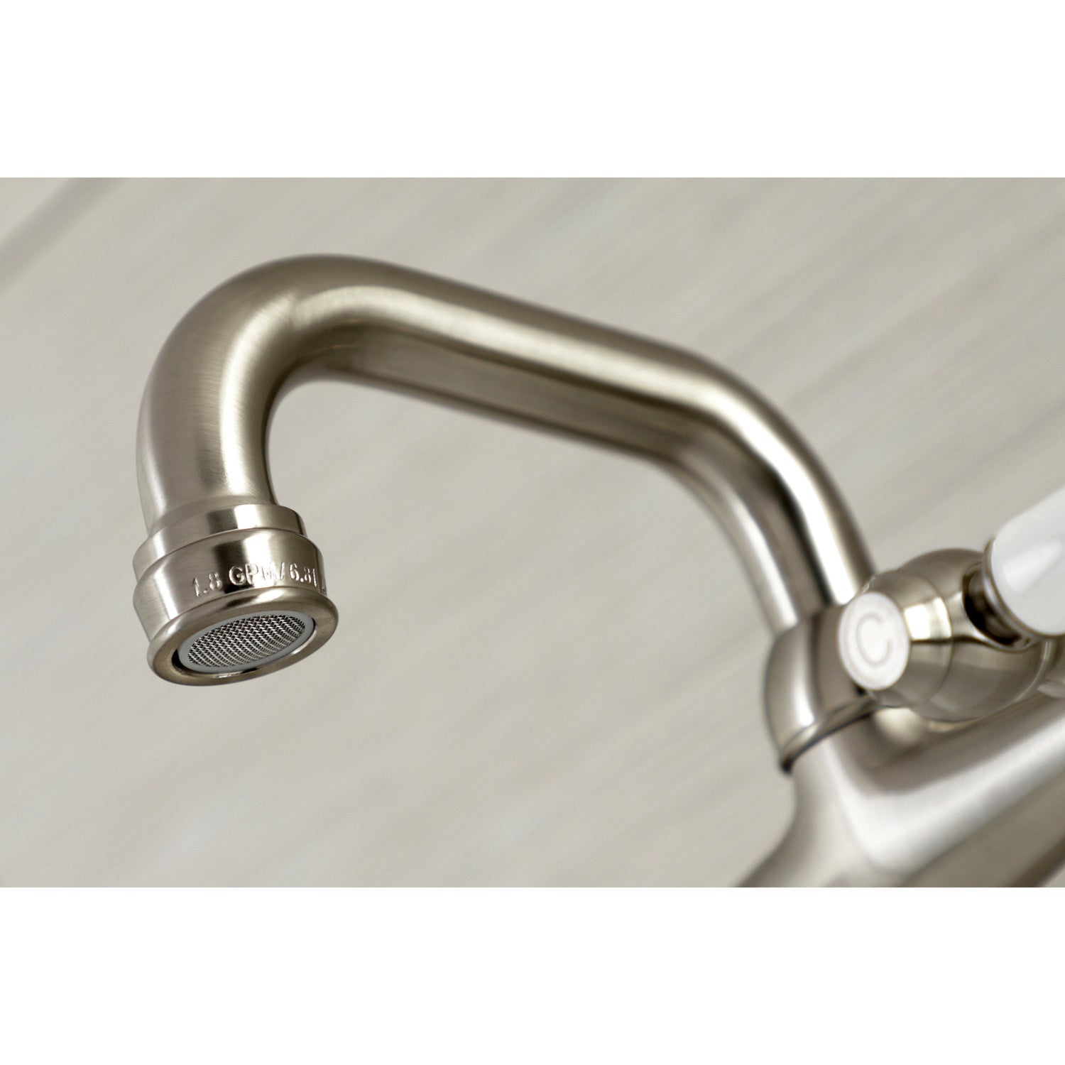 Kingston Heirloom KS512SN - Kingston Two-Handle 2-Hole Wall Mount Bar Faucet, Brushed Nickel — thumbnail 3